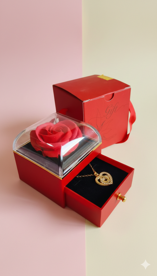 Romantic Gifts for Her Rose Jewelry Box