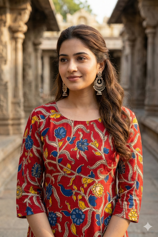 Rust Red Kalamkari Print (IB0390)