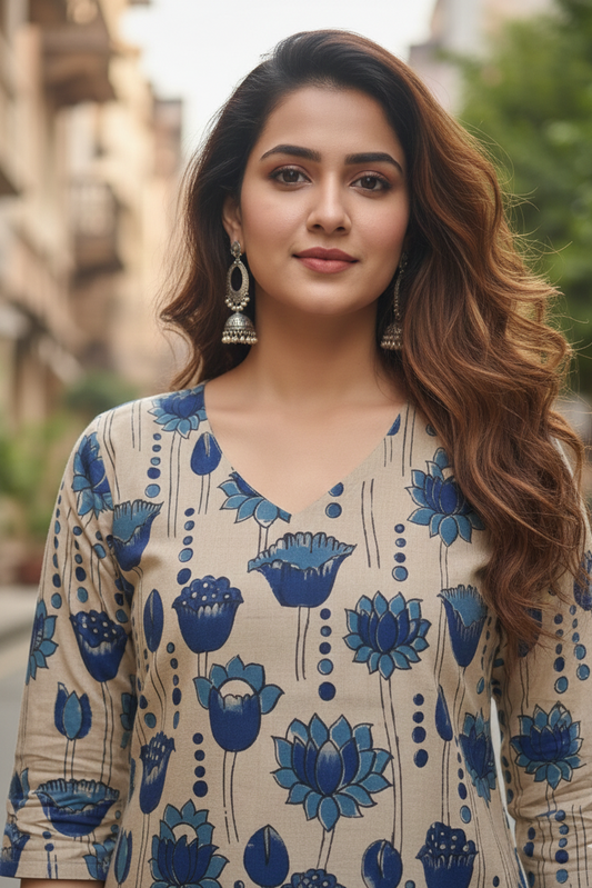 Kalamkari Kurti IB0218)