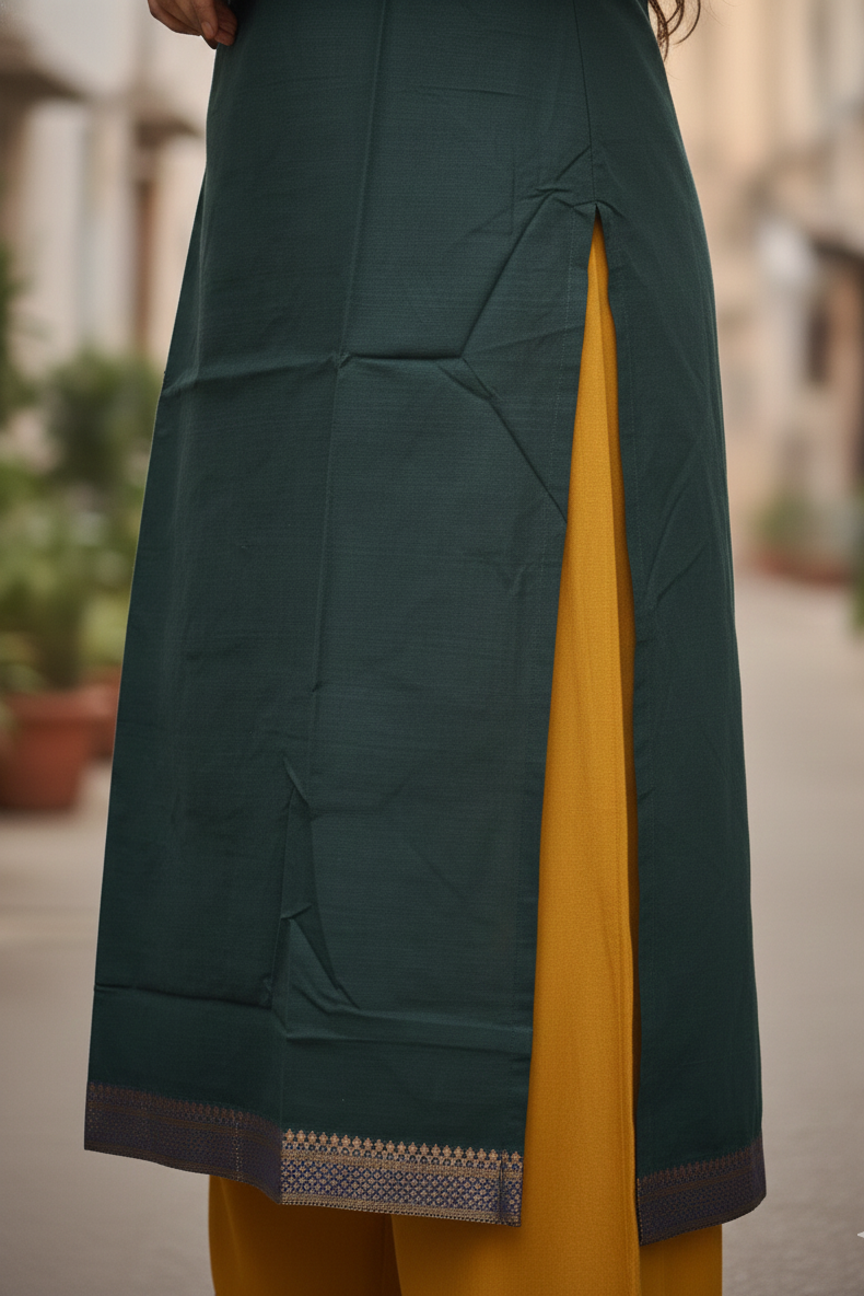 Sapphire Blue Chettinadu Cotton Kurti (IB0173)