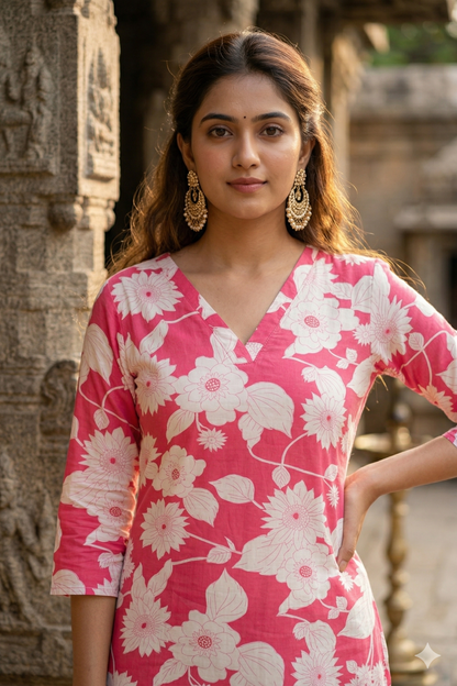 Bubblegum Pink Floral Daily Wear (IB0371)