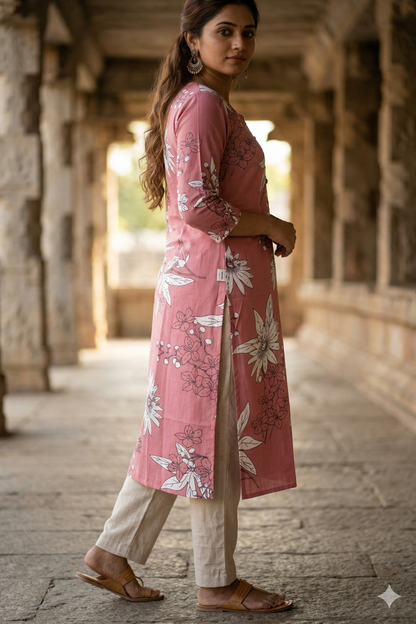 Dusty Rose Floral Daily wear (IB0366)