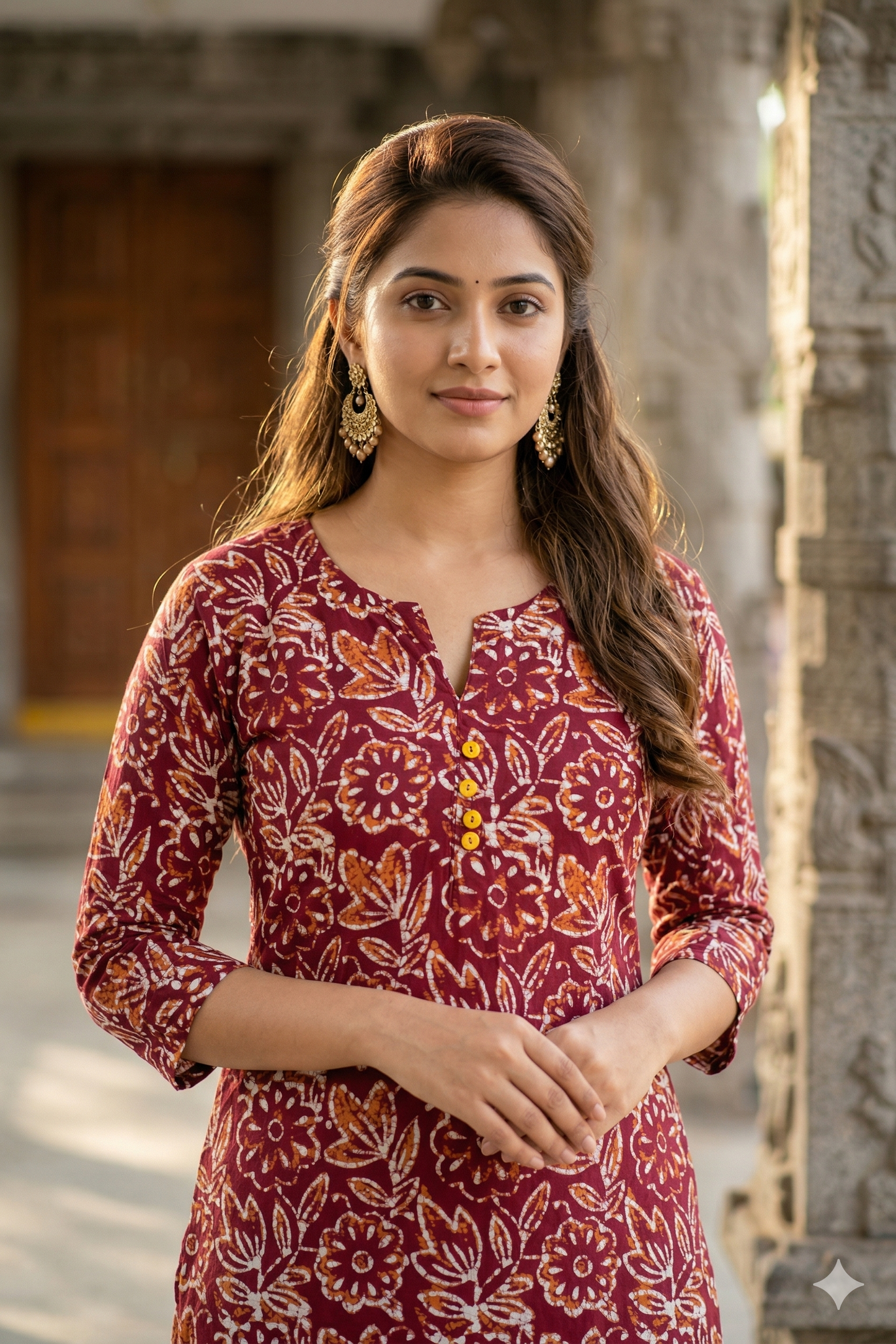 Maroon Floral Daily Wear (IB0388)