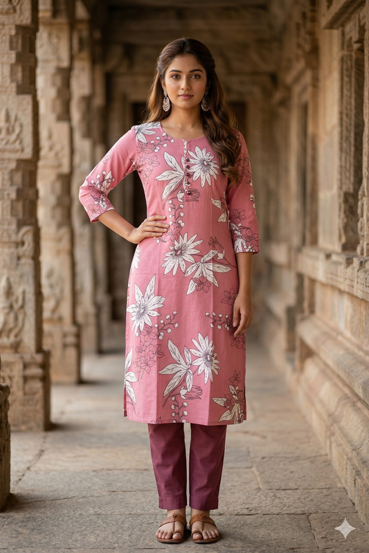 Dusty Rose Floral Daily wear (IB0366)