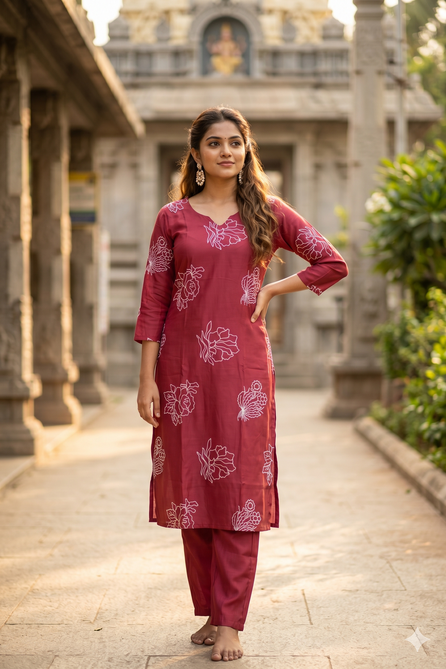 Pink Embriodery co-ord set (IB0431)