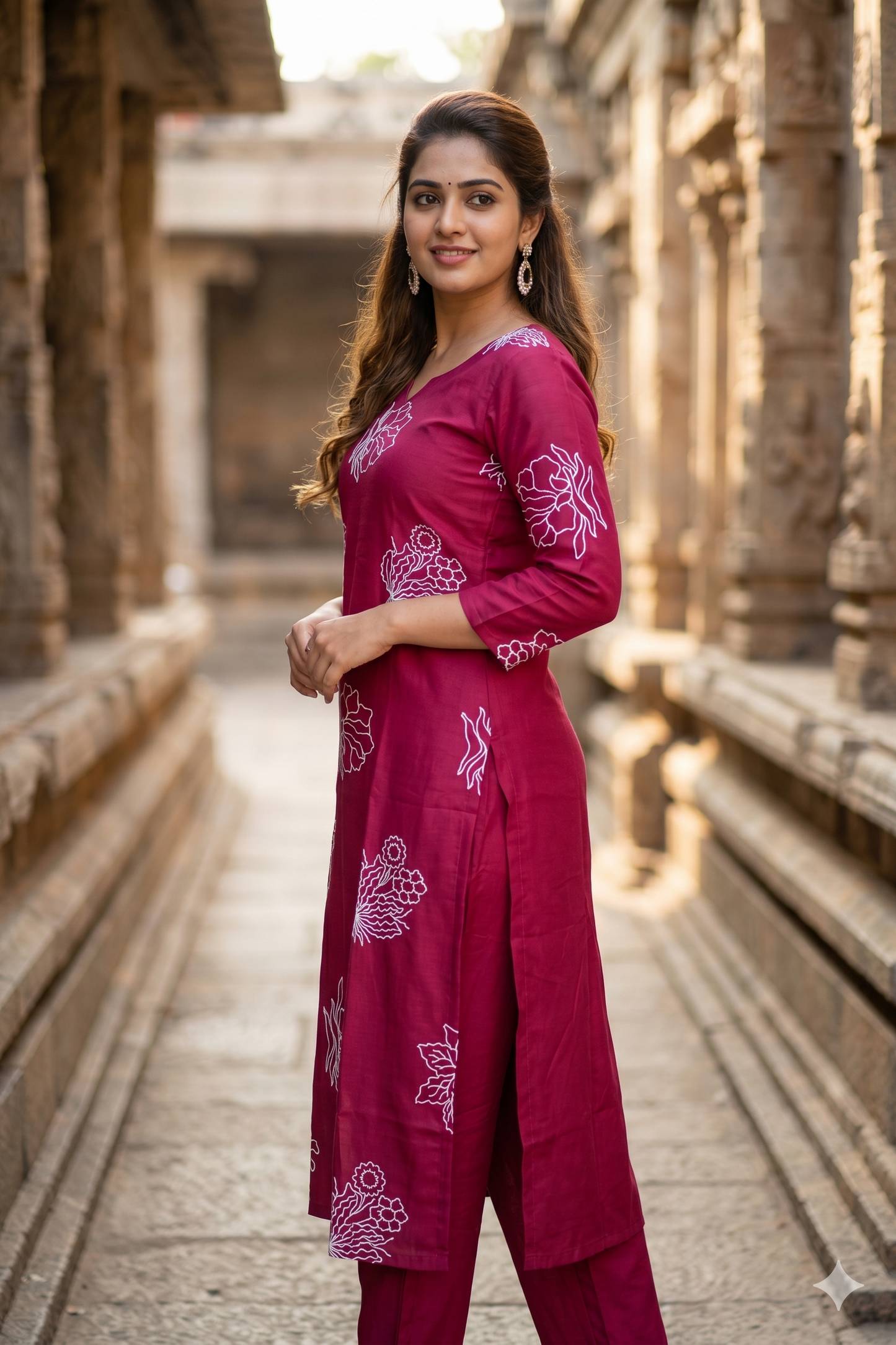 Pink Embriodery co-ord set (IB0431)