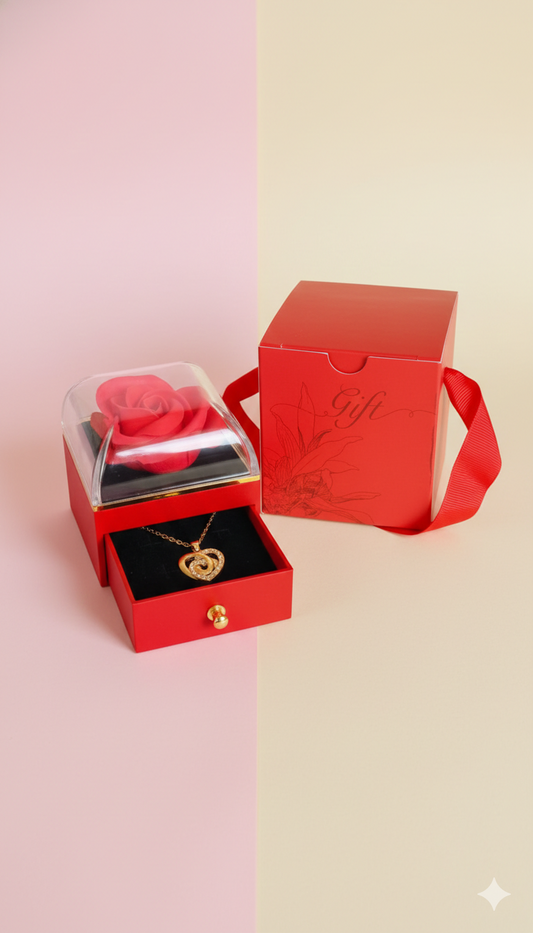 Romantic Gifts for Her Rose Jewelry Box