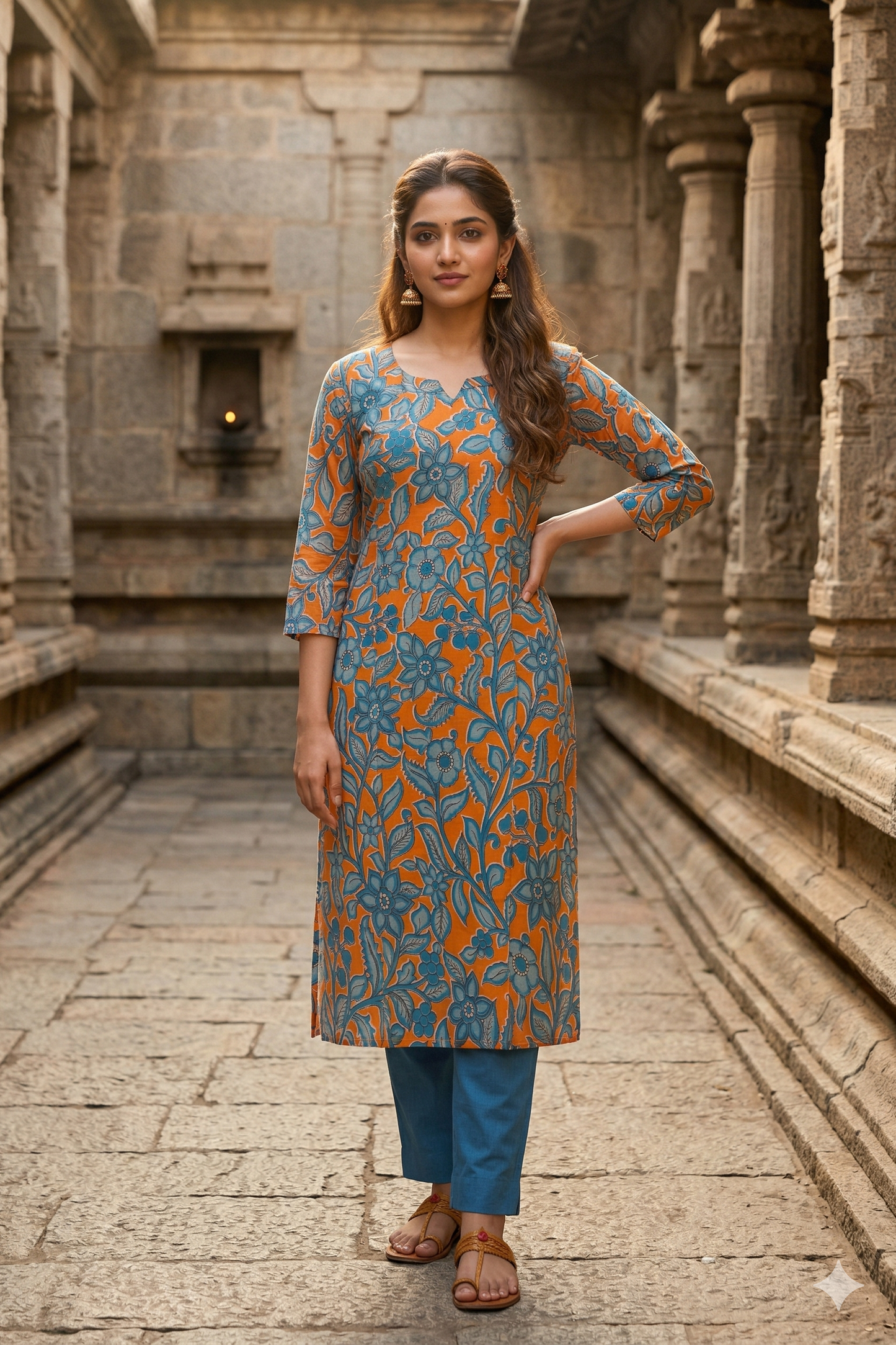Orange Kalamkari (IB0340)
