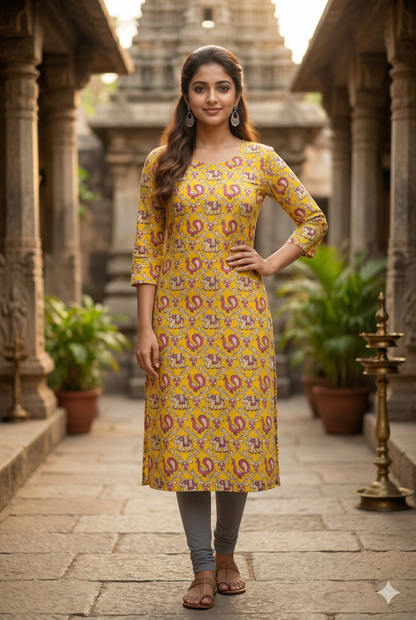 Mustard Yellow Kalamkari (IB0312)
