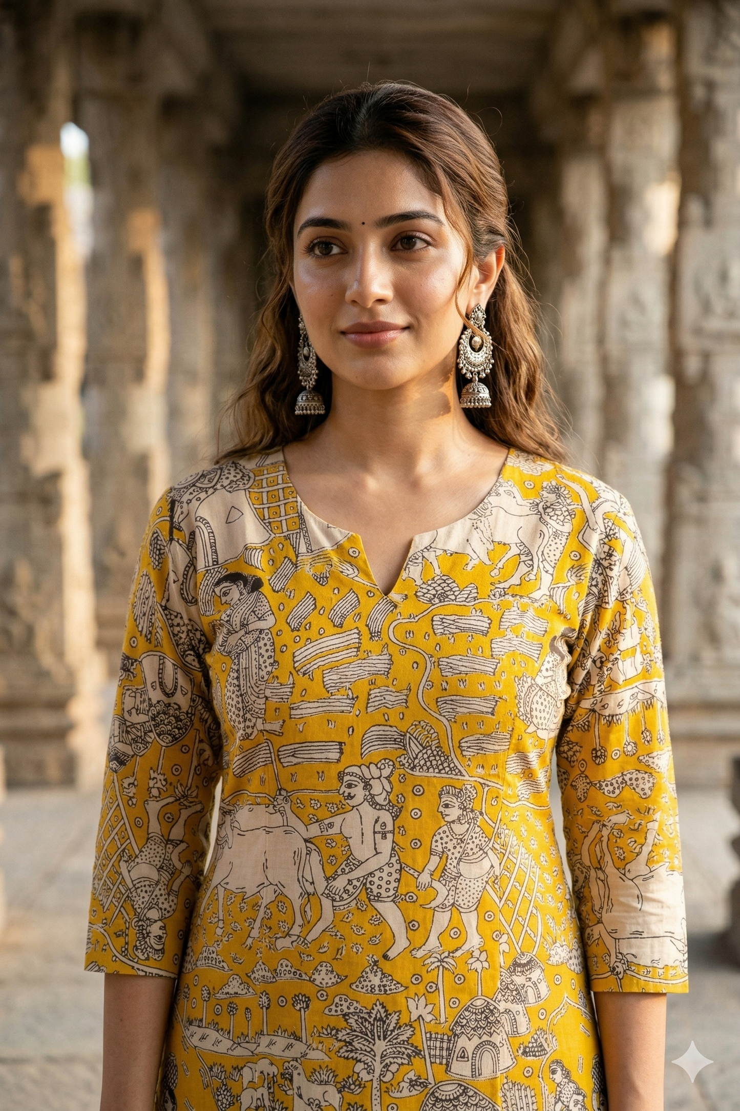 Mustard Yellow Kalamkari (IB0322)
