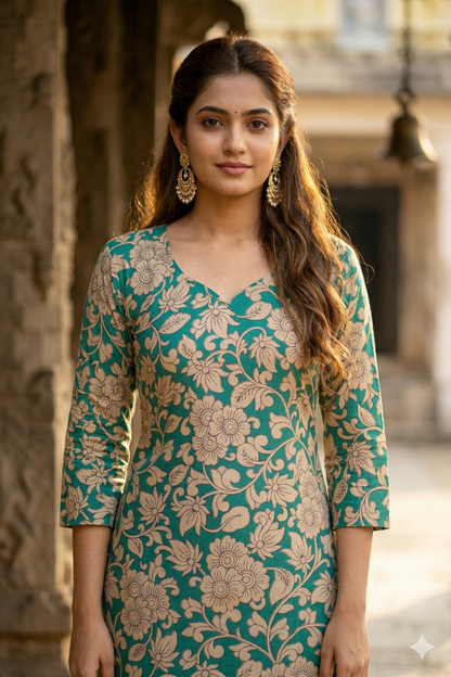 Sea Green Kalamkari (IB0335)