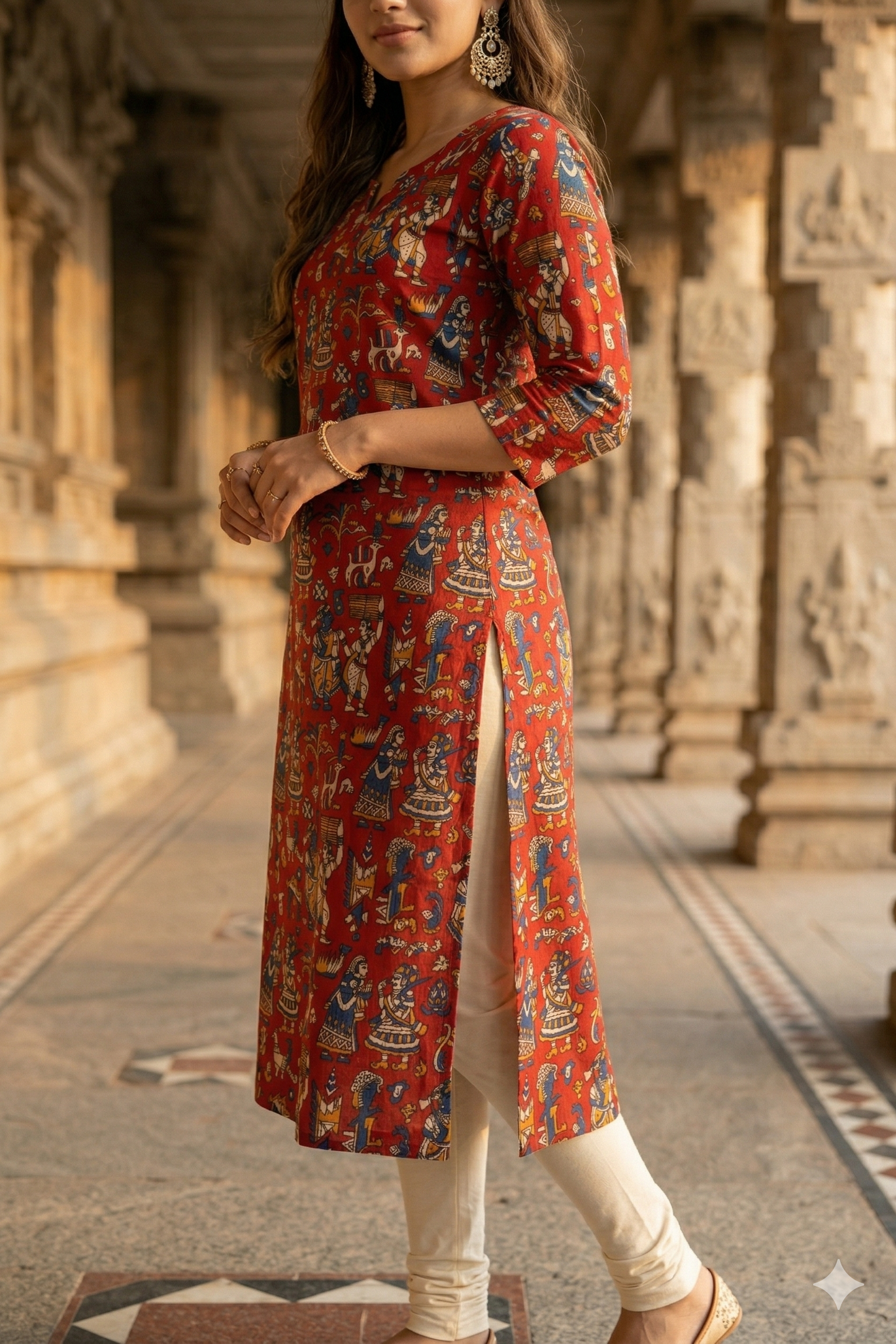 Deep Red Kalamkari (IB0339)