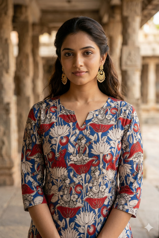 Indigo & Red Kalamkari (IB0359)