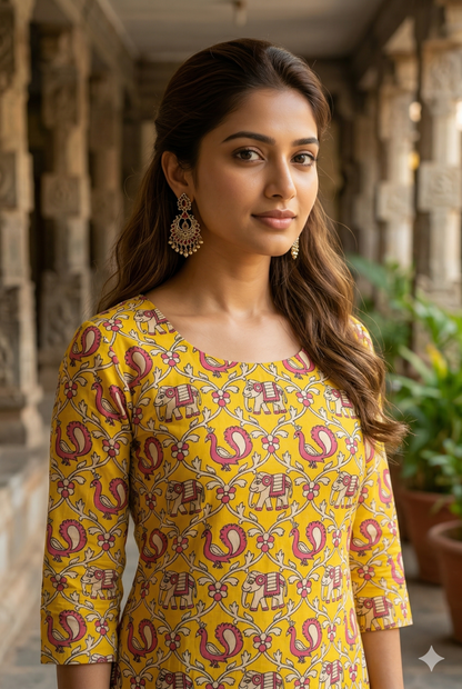 Mustard Yellow Kalamkari (IB0312)