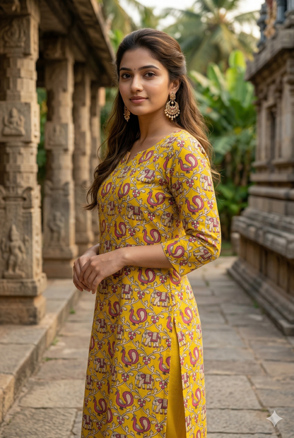 Mustard Yellow Kalamkari (IB0312)