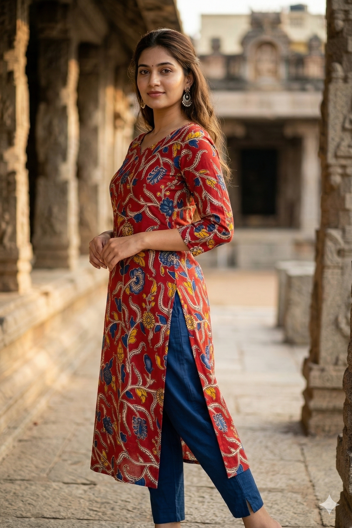 Rust Red Kalamkari Print (IB0390)
