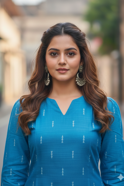 Teal Blue Raw Silk (IB0165)