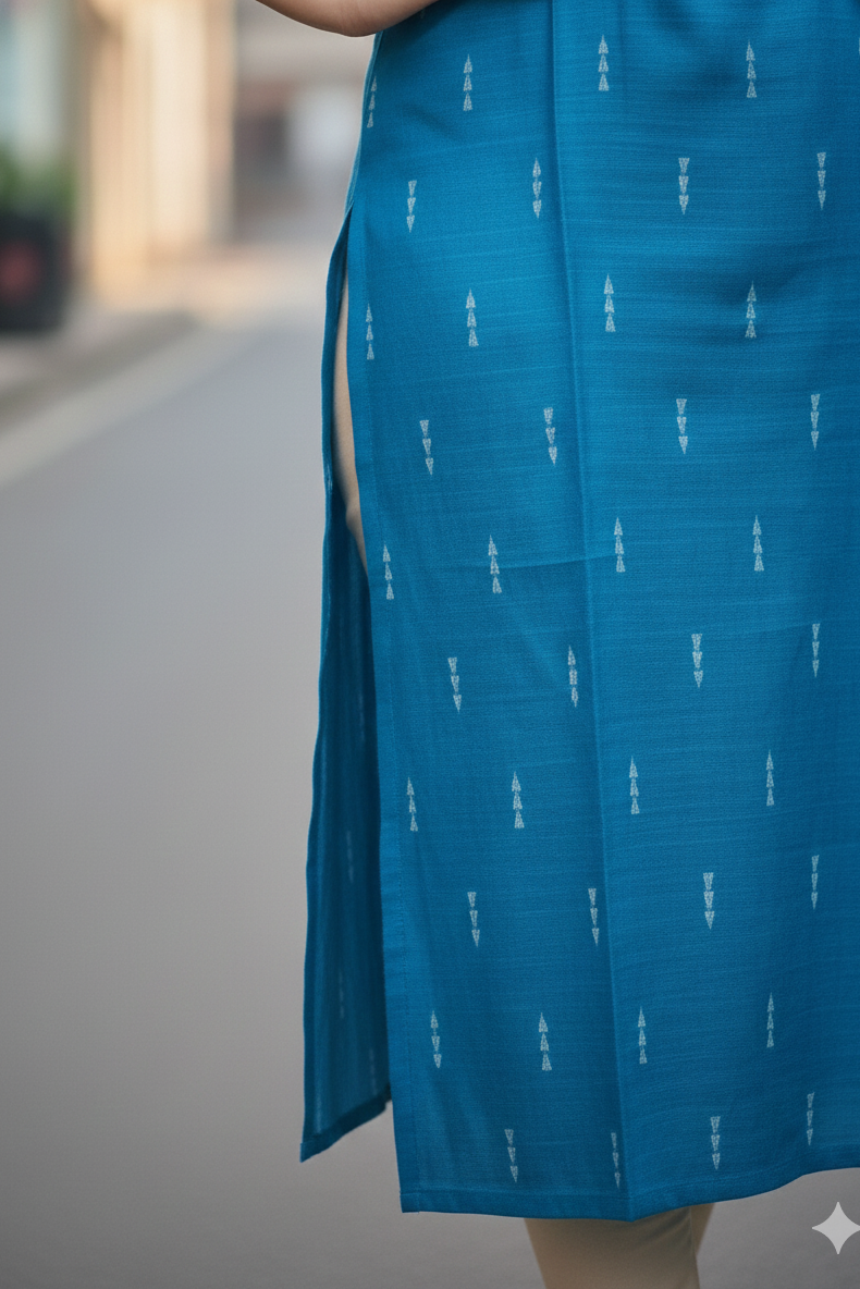 Teal Blue Raw Silk (IB0165)