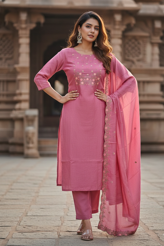 Salwar Pink Floral Set (IB0285)
