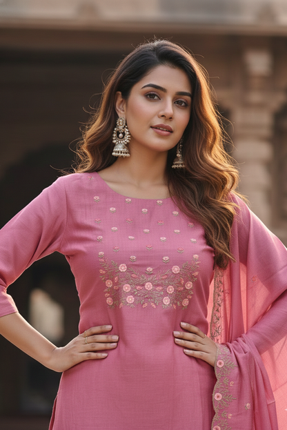 Salwar Pink Floral Set (IB0285)