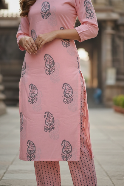 Rose Pink Ethnic 3-Piece Set (IB0286)