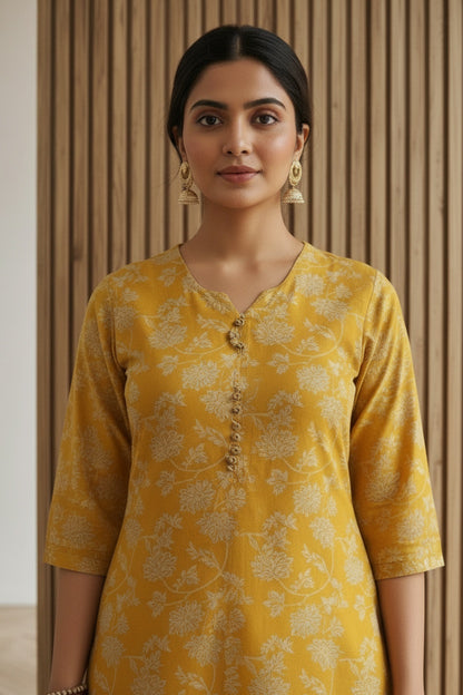 Close-up of the model wearing Daily Wear Kurti (IB002)