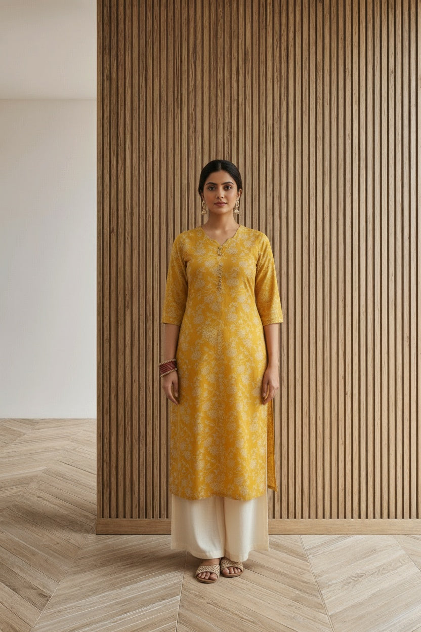 Full body view of the model wearing Daily Wear Kurti (IB002)