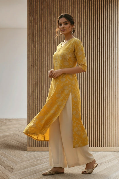 Lay-flat product shot of Daily Wear Kurti (IB002)